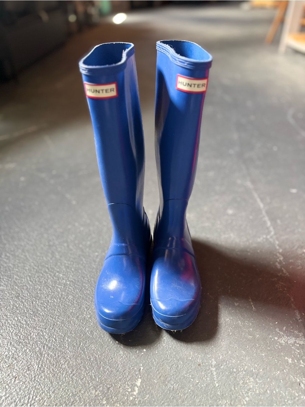 Hunter Gloss Tall Rain Boots - Royal Blue
